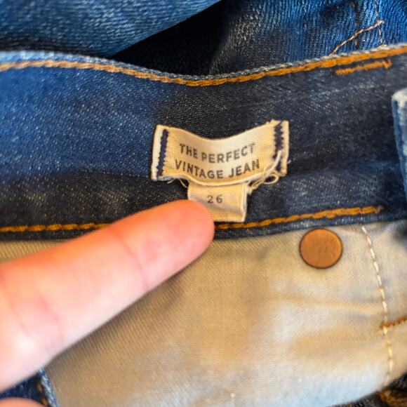 Madewell The Perfect Vintage Jean Sz 26 Straight Leg Raw Hem High Rise Ankle - Picture 6 of 7